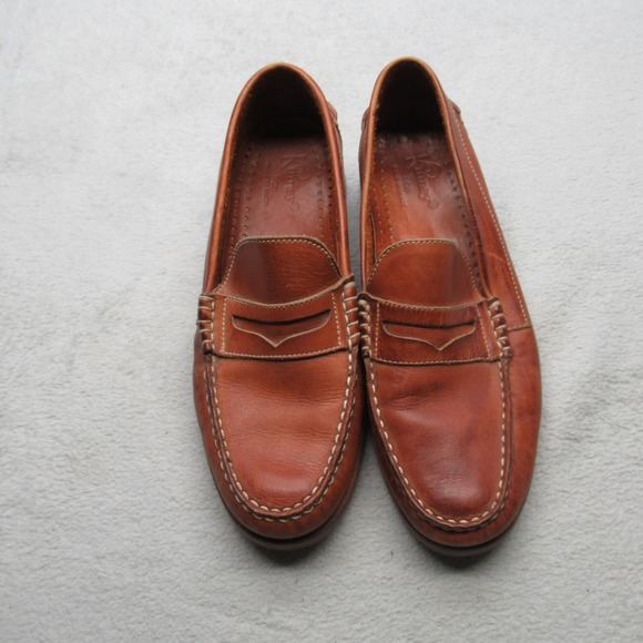 Kinney Loafers Shoes Men 10 D Brown Leather Penny Moc Toe Saddle Brazil Made VTG main image 14
